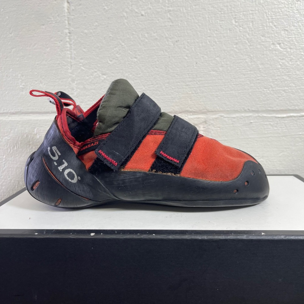 Five Ten Anasazi Arrowhead Climbing Shoes Red Black Hook & Loop Men's 9.5 US